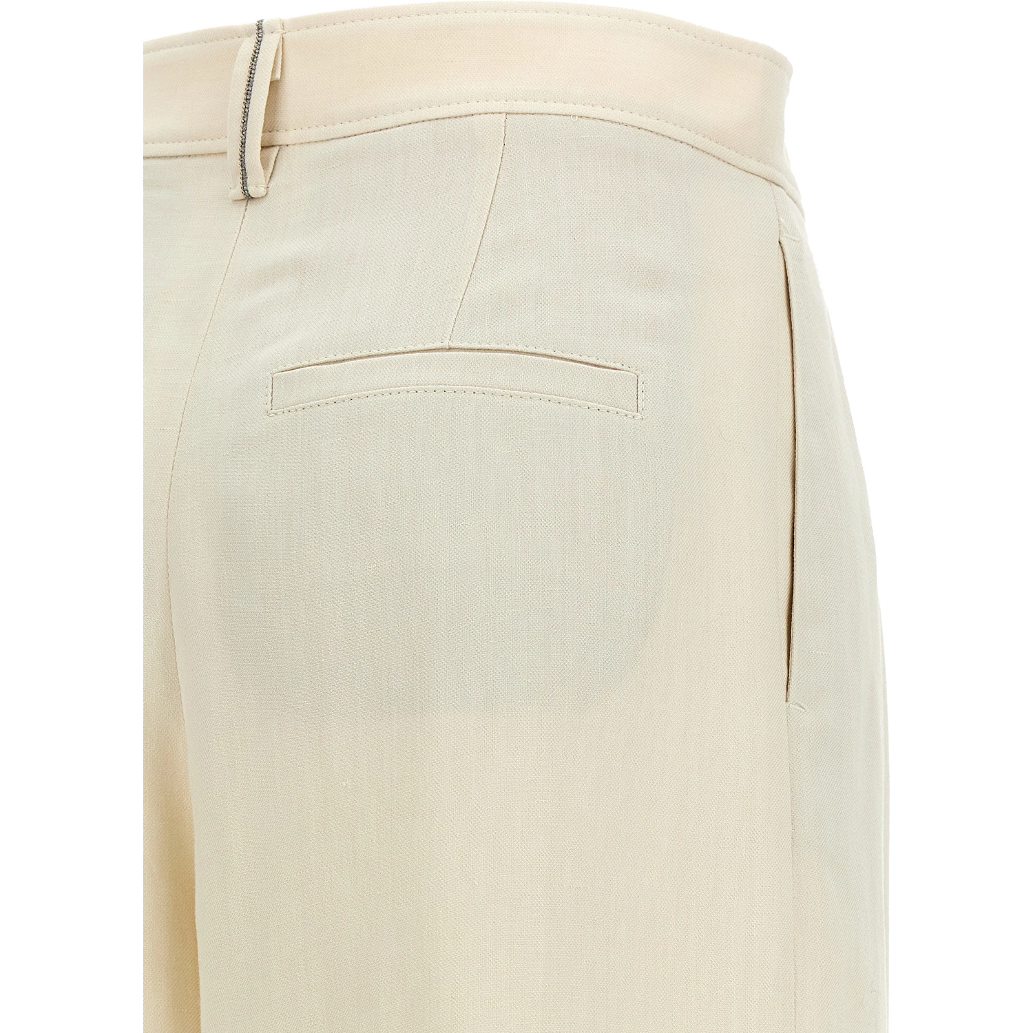 White Viscose Casual Pants