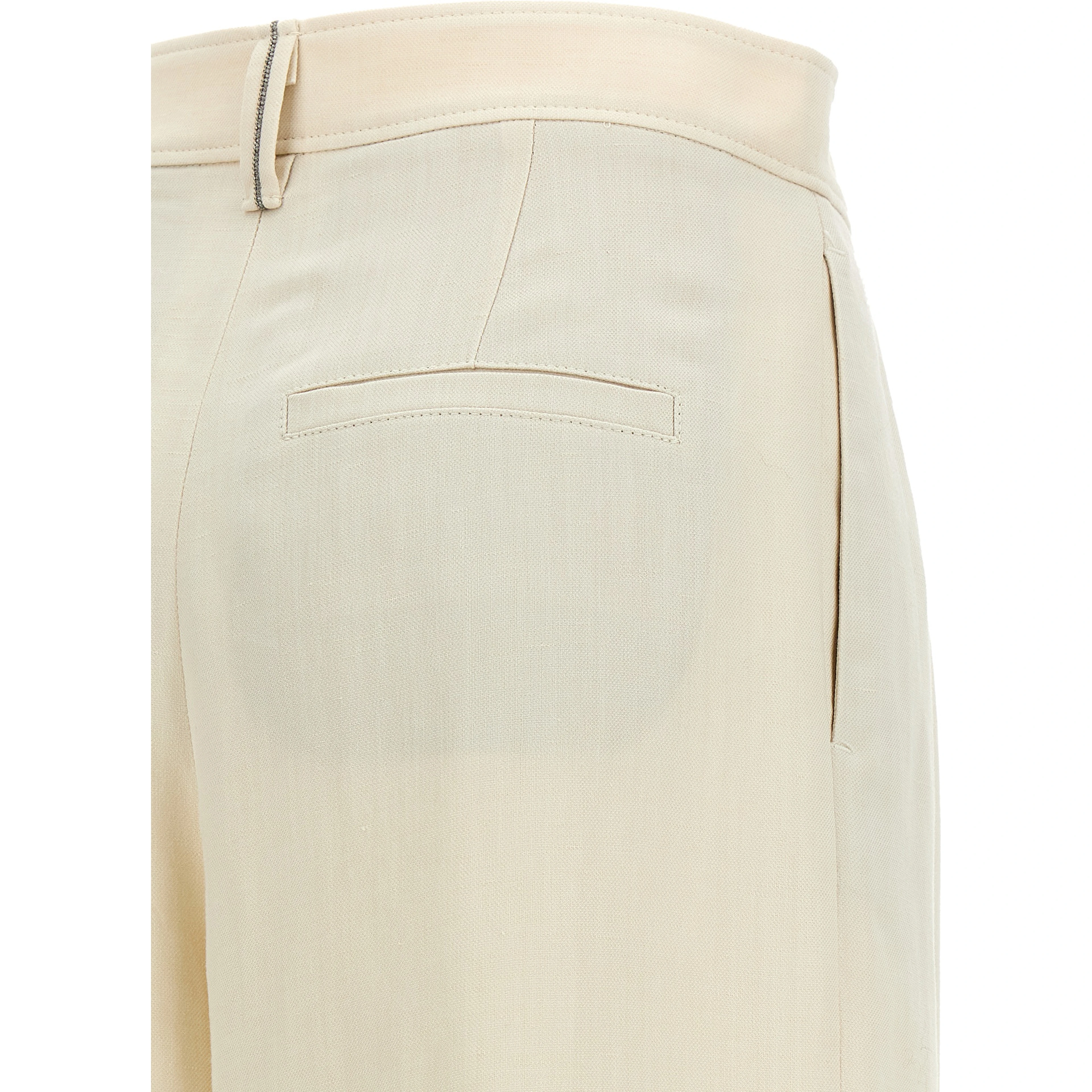 White Viscose Casual Pants