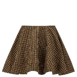 Brown Recycled Polyester Long Skirt