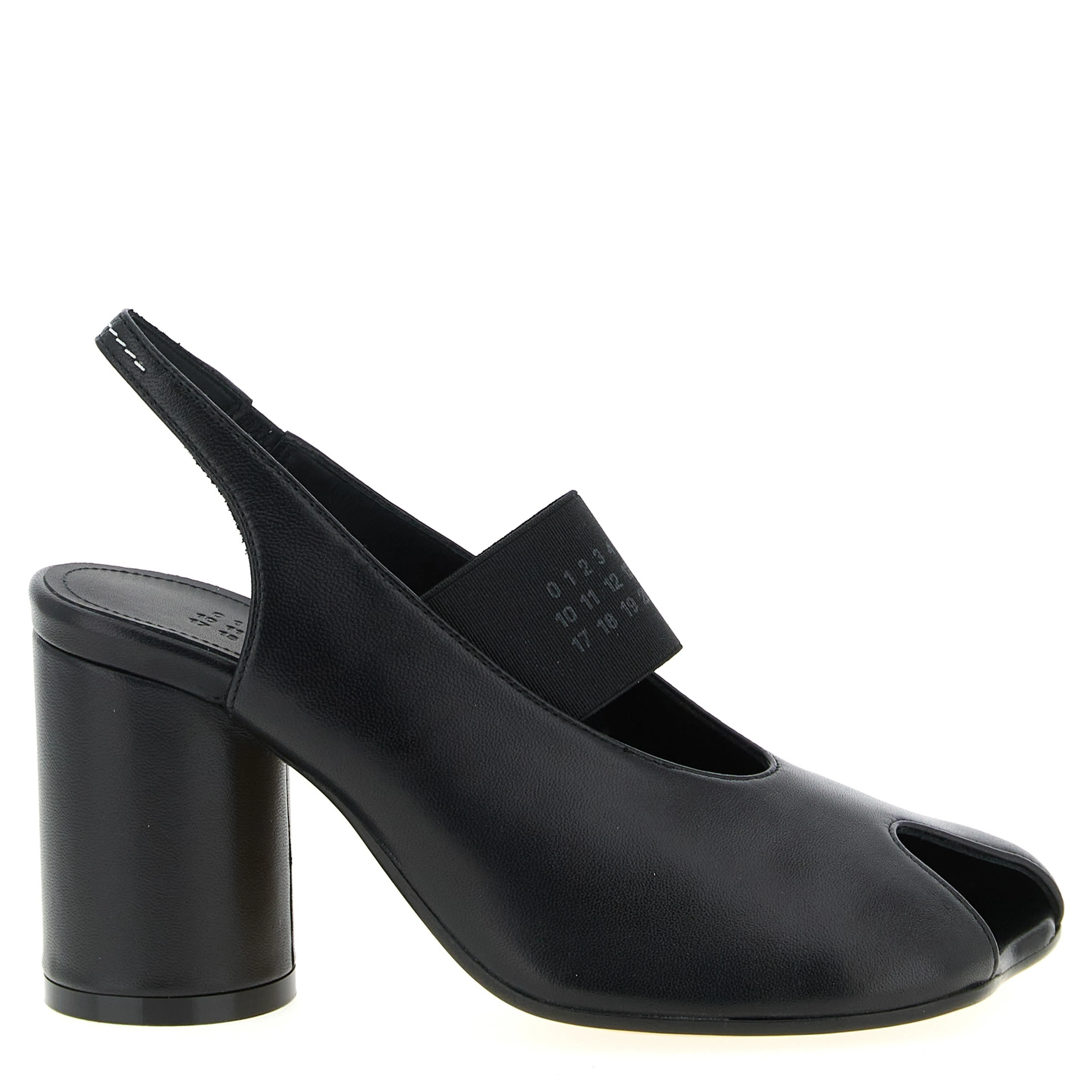 Black Lamb Leather Mid Heel Pumps