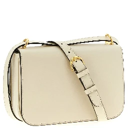 White Calfskin Shoulder Bag