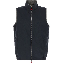 Blue Cotton Sleeveless Jacket