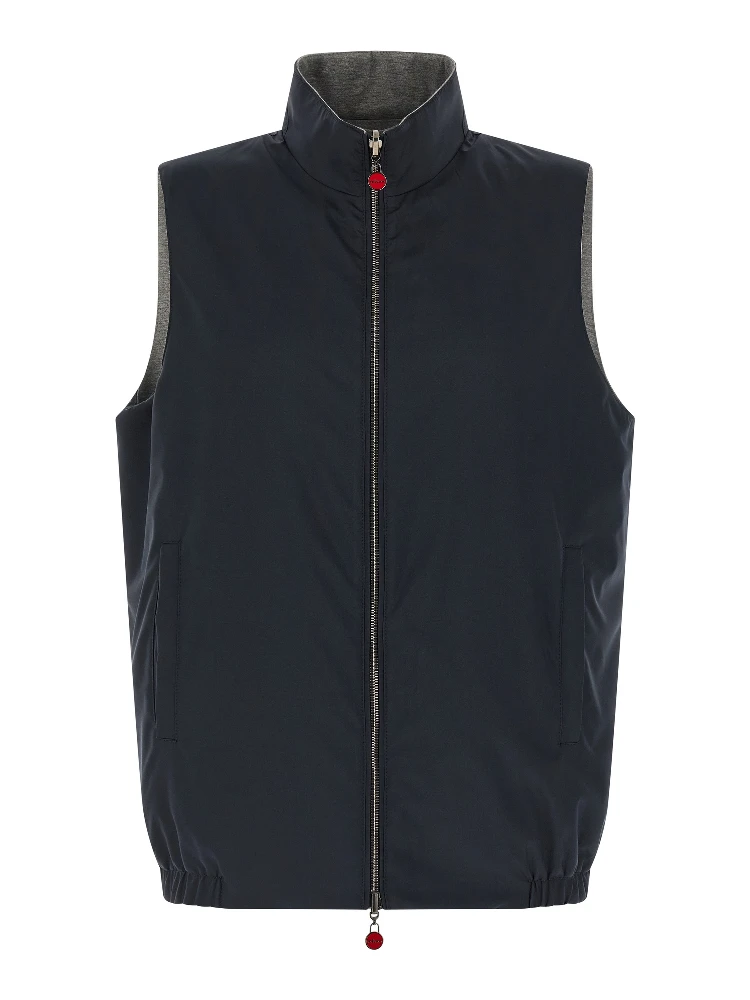 Blue Cotton Sleeveless Jacket