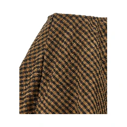 Brown Recycled Polyester Long Skirt