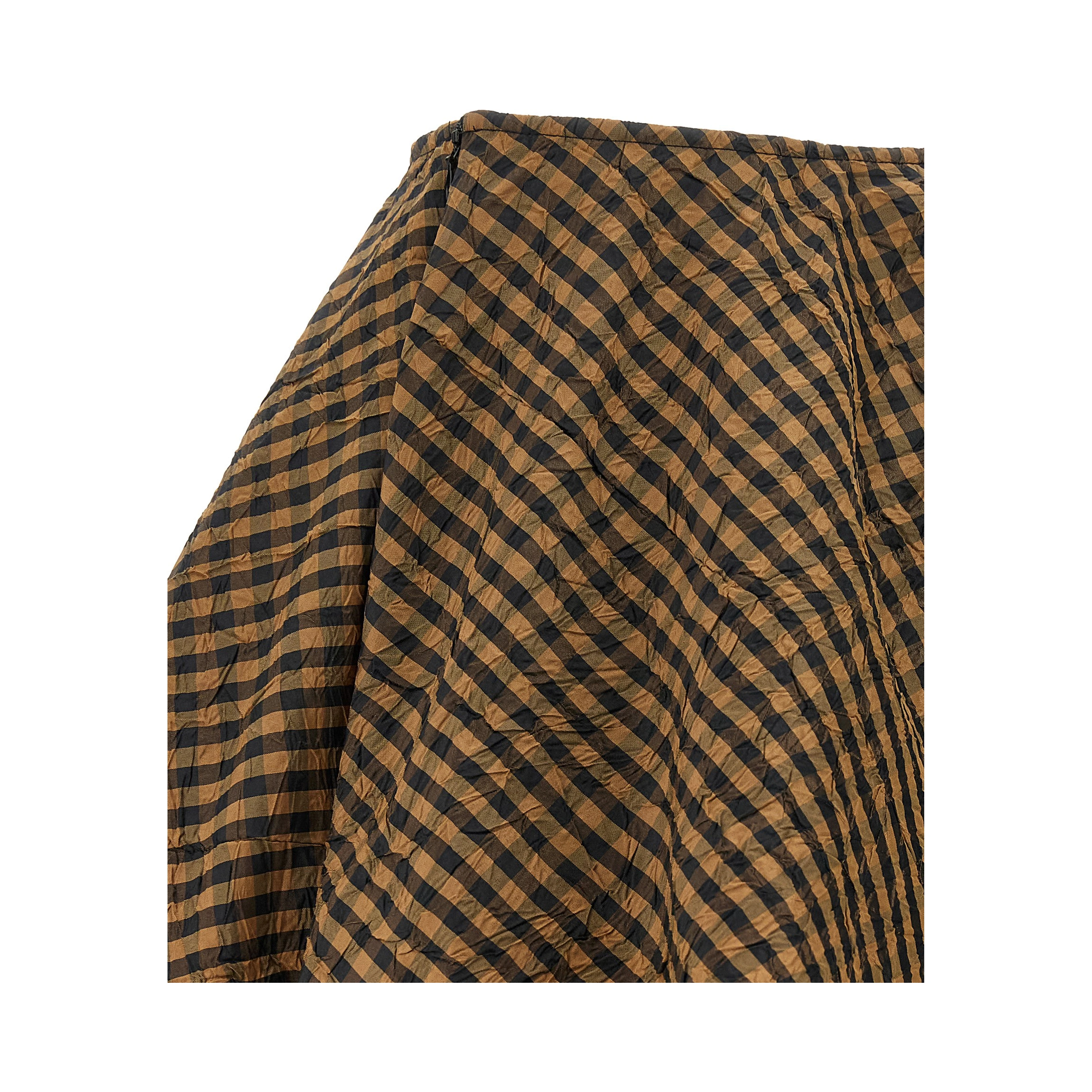 Brown Recycled Polyester Long Skirt