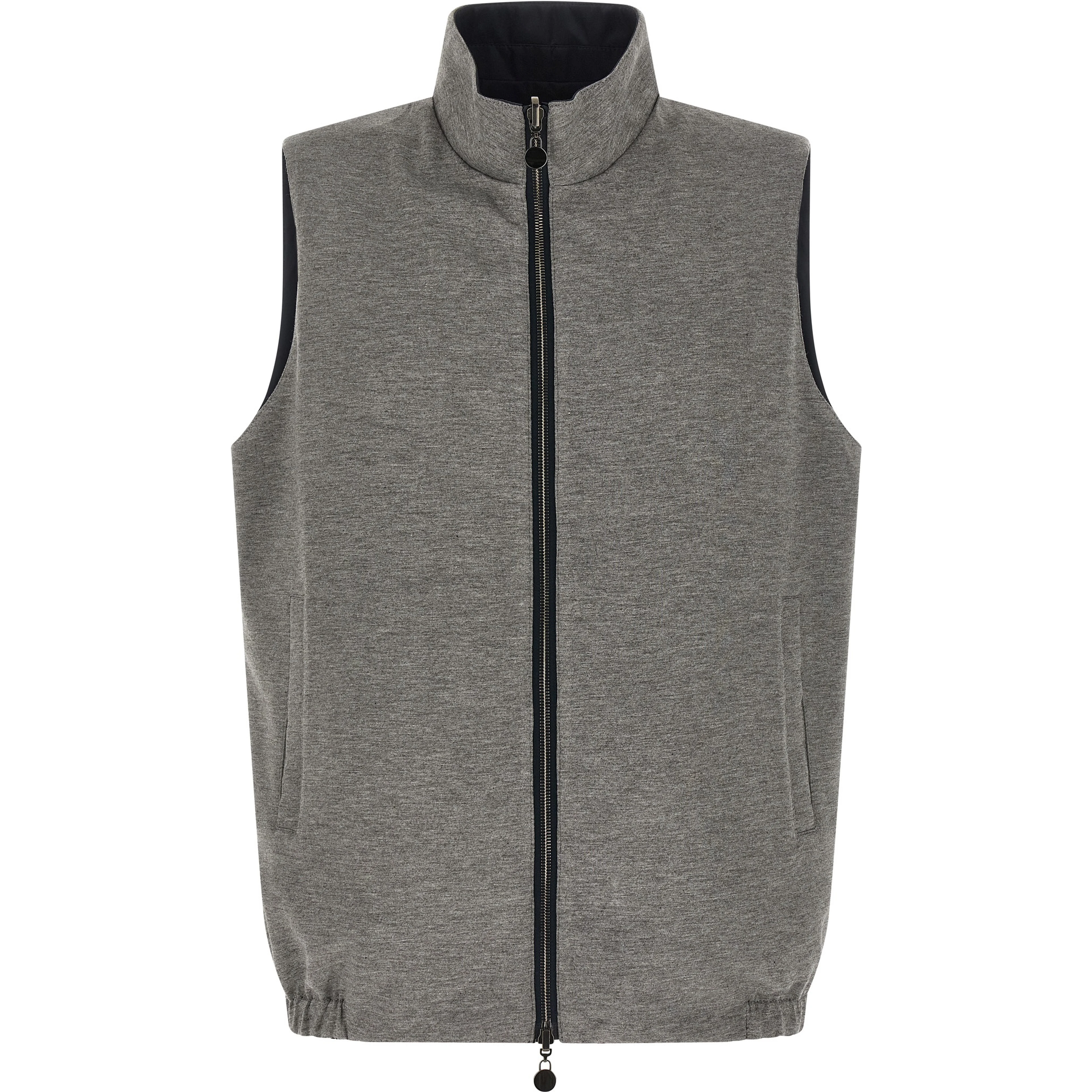 Blue Cotton Sleeveless Jacket