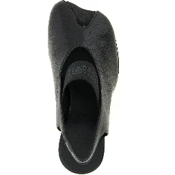 Black Lamb Leather Mid Heel Pumps