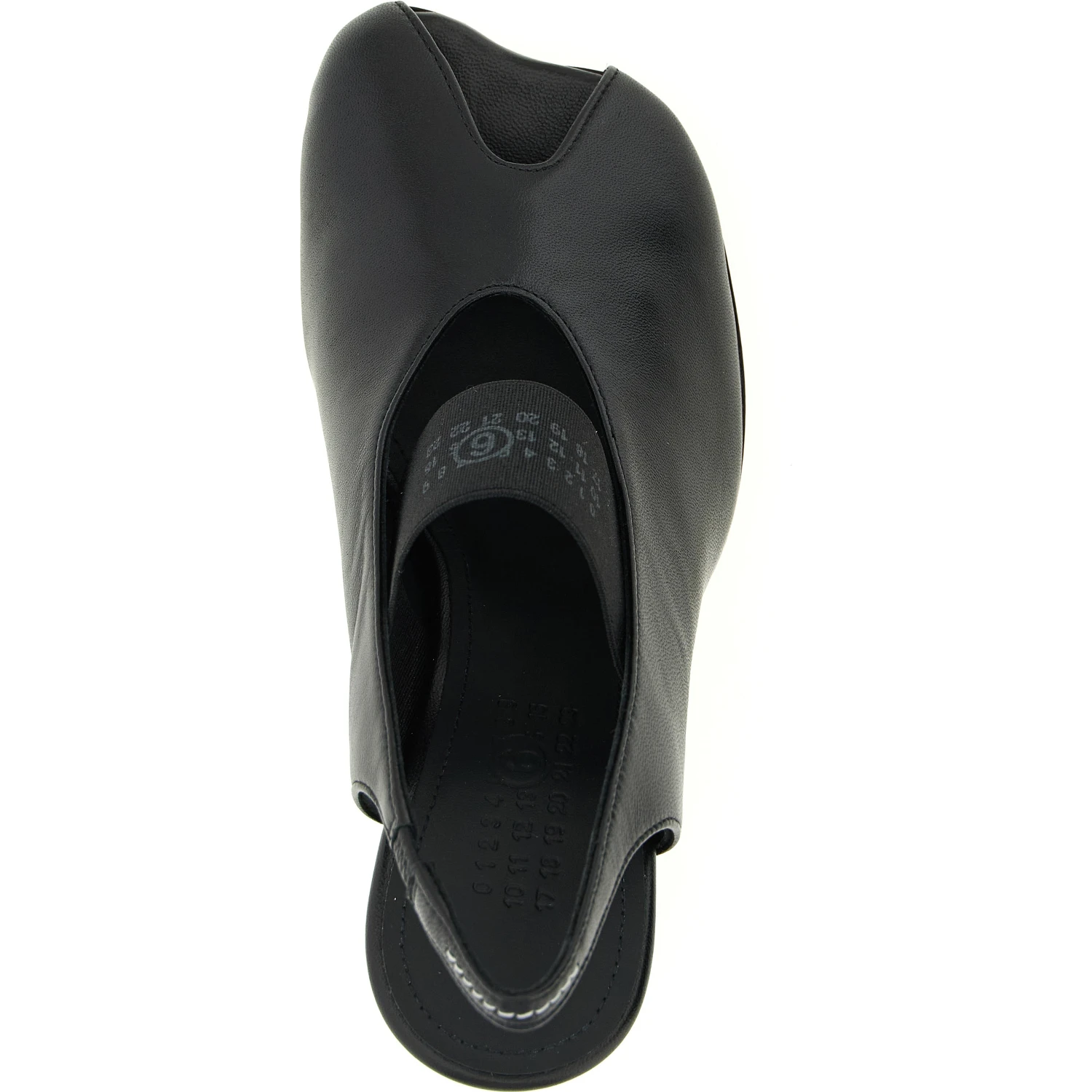 Black Lamb Leather Mid Heel Pumps