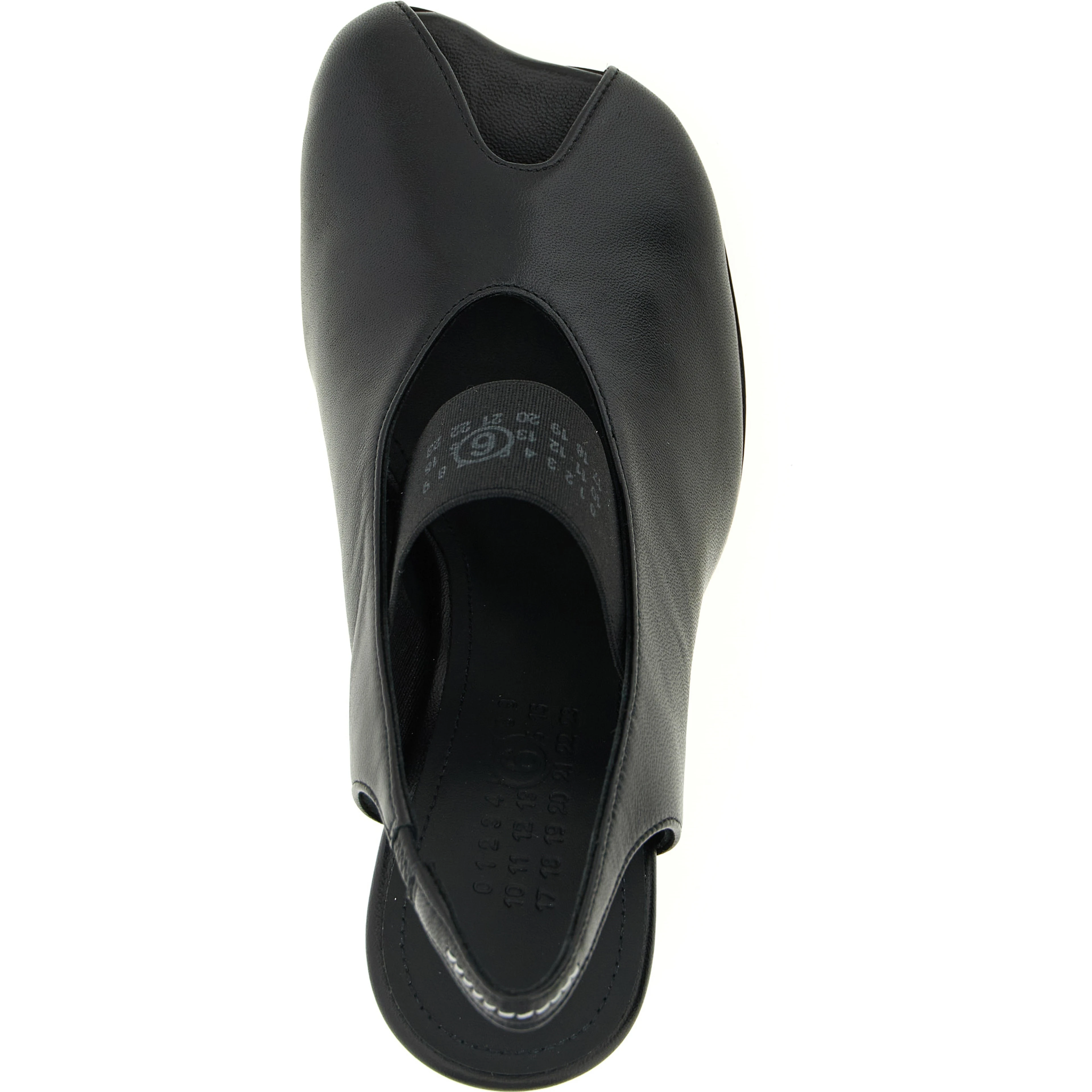 Black Lamb Leather Mid Heel Pumps