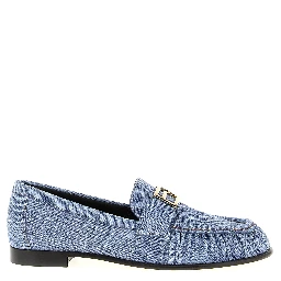 Blue Calfskin Slip-On Loafers