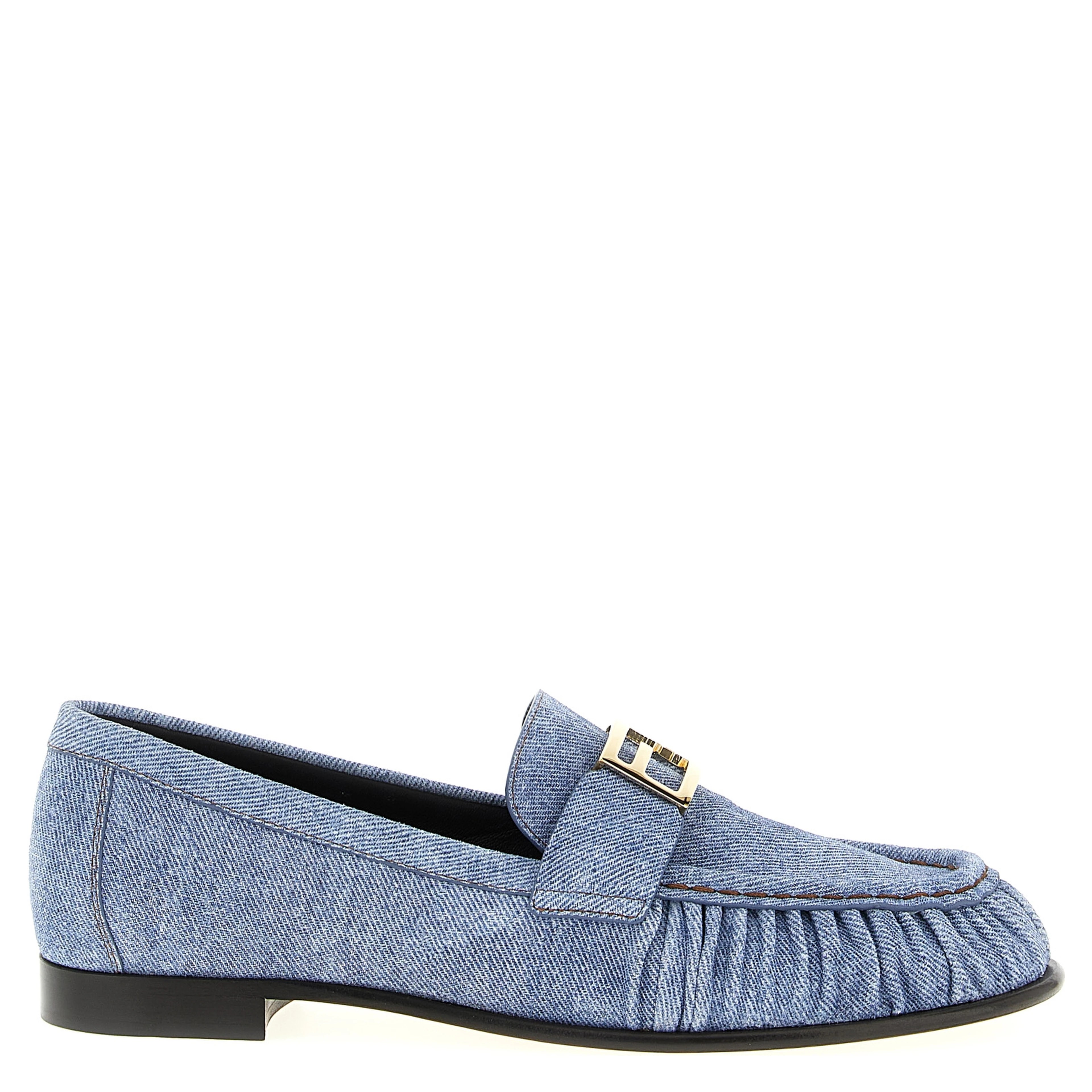 Blue Calfskin Slip-On Loafers