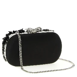 Black Polyester Clutch Bag