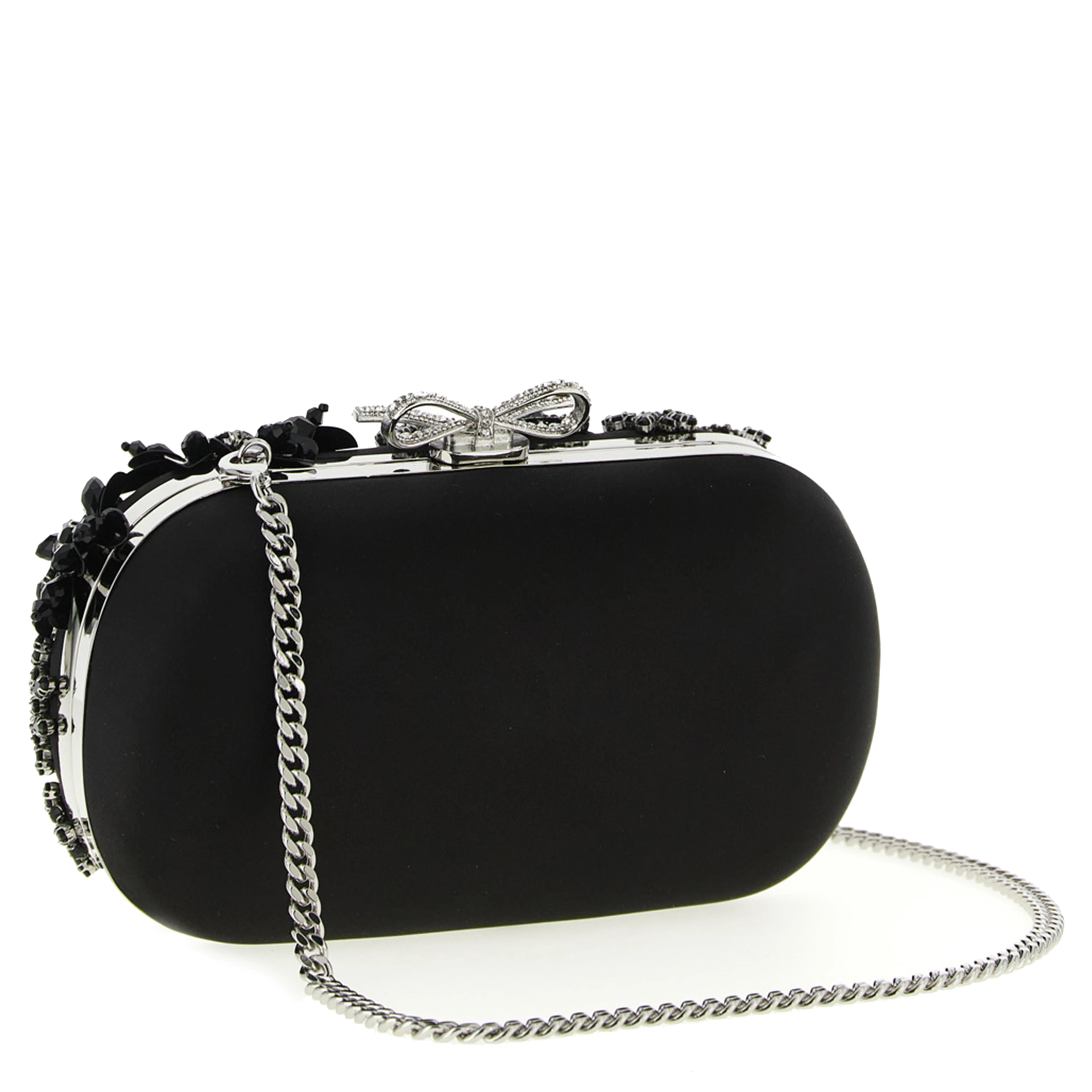 Black Polyester Clutch Bag