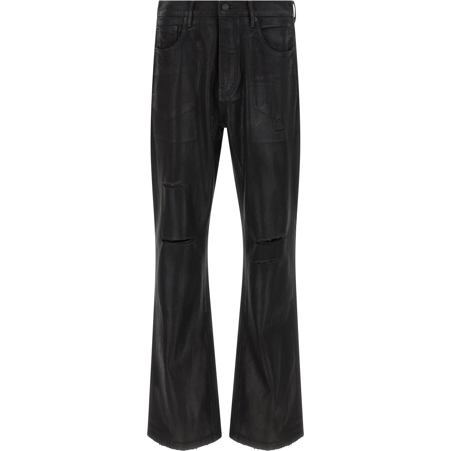 Black Cotton Flared Jeans