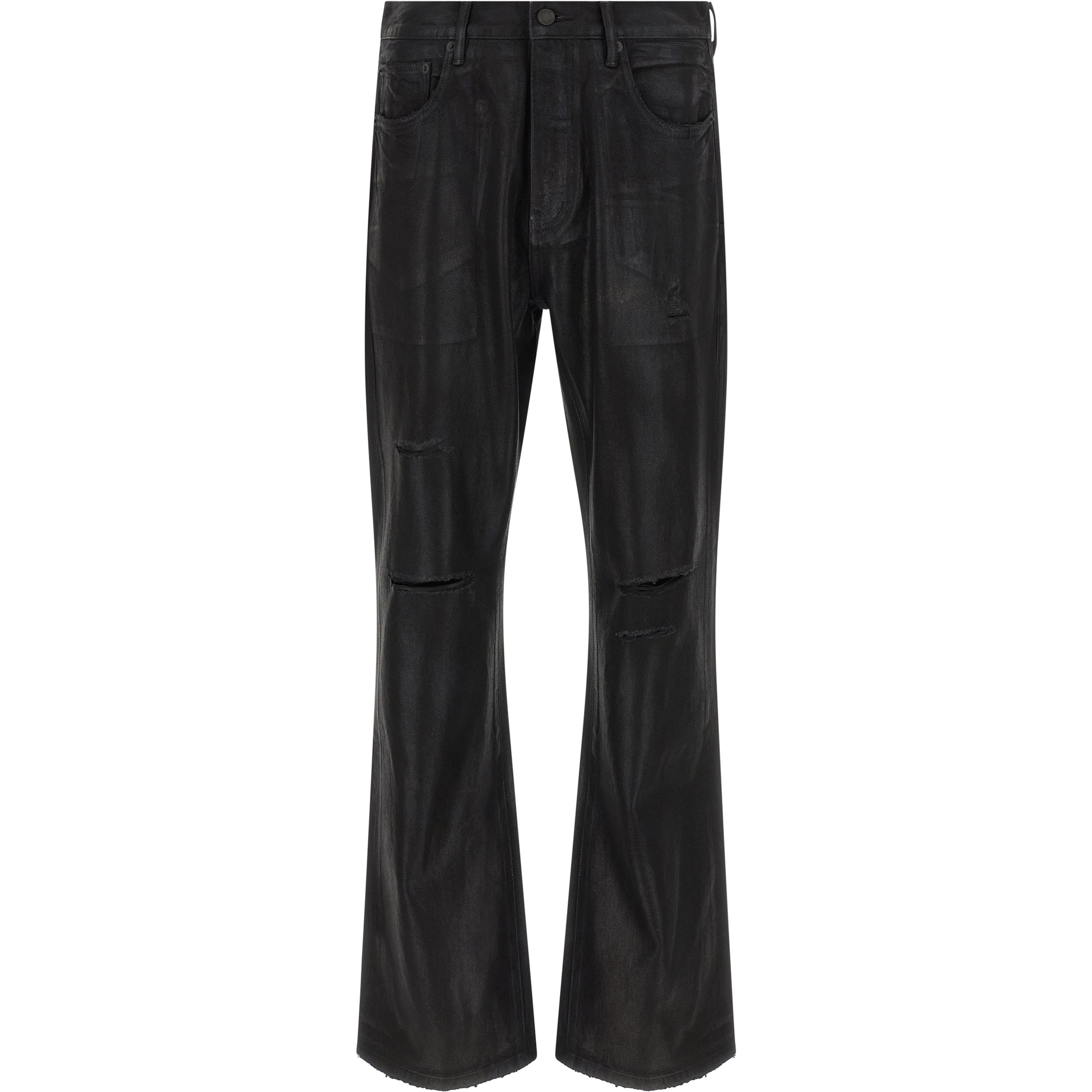 Black Cotton Flared Jeans
