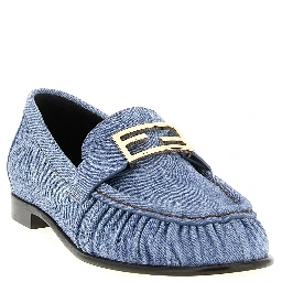 Blue Calfskin Slip-On Loafers