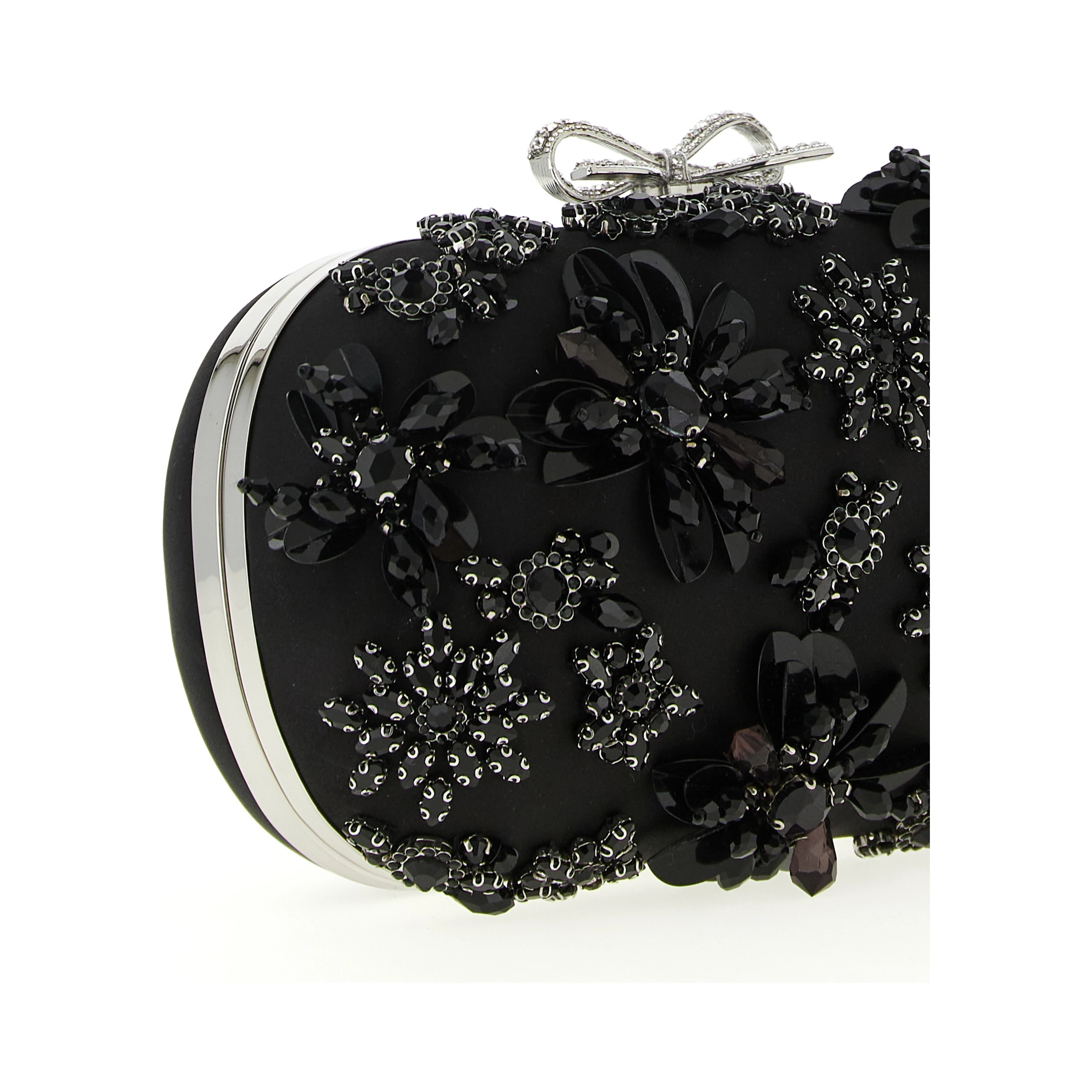 Black Polyester Clutch Bag