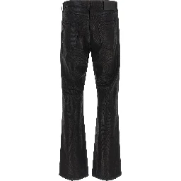 Black Cotton Flared Jeans