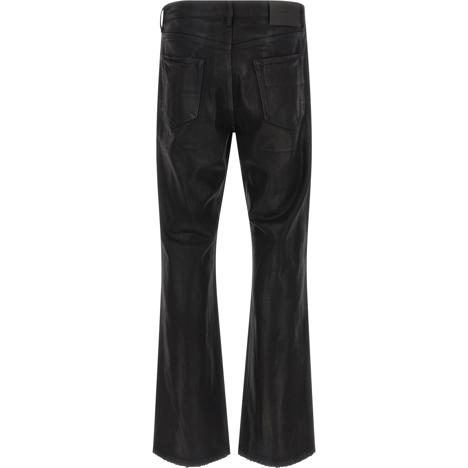 Black Cotton Flared Jeans