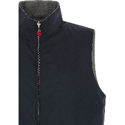 Blue Cotton Sleeveless Jacket