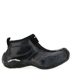 Black Polyester Athletic Sneakers
