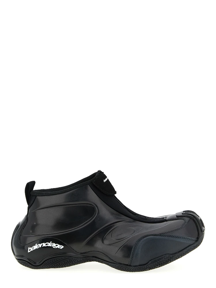 Black Polyester Athletic Sneakers