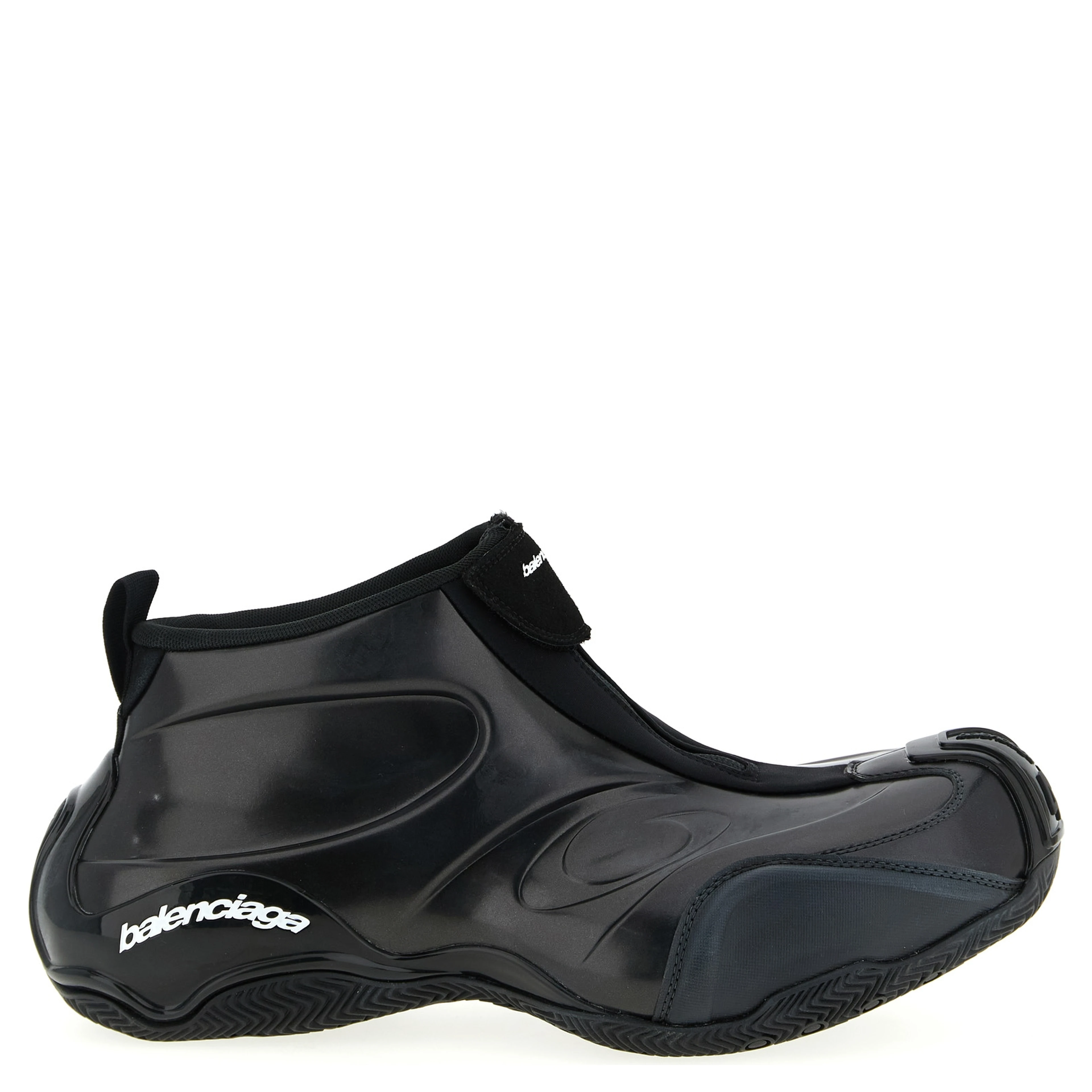 Black Polyester Athletic Sneakers