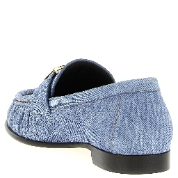 Blue Calfskin Slip-On Loafers