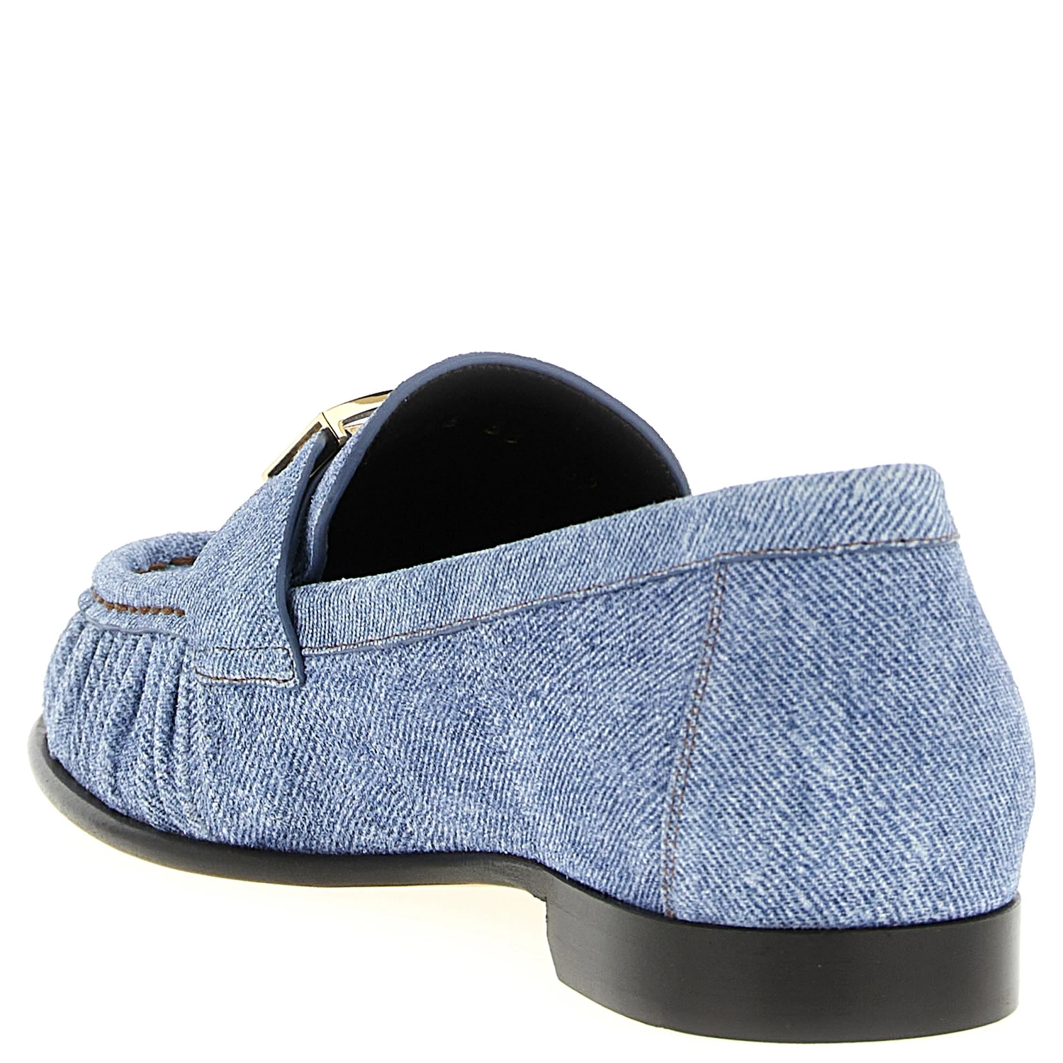 Blue Calfskin Slip-On Loafers