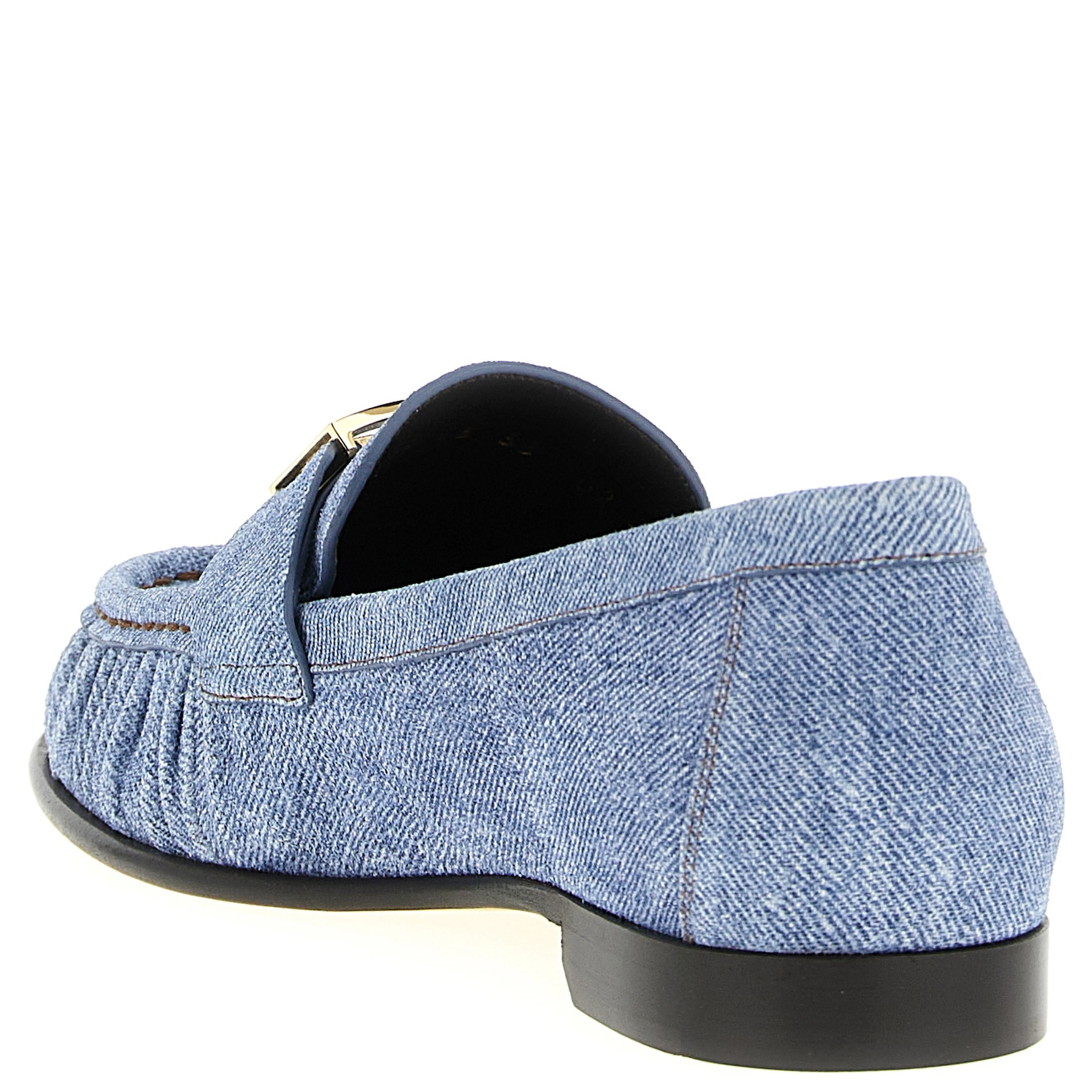 Blue Calfskin Slip-On Loafers