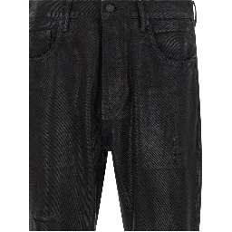 Black Cotton Flared Jeans