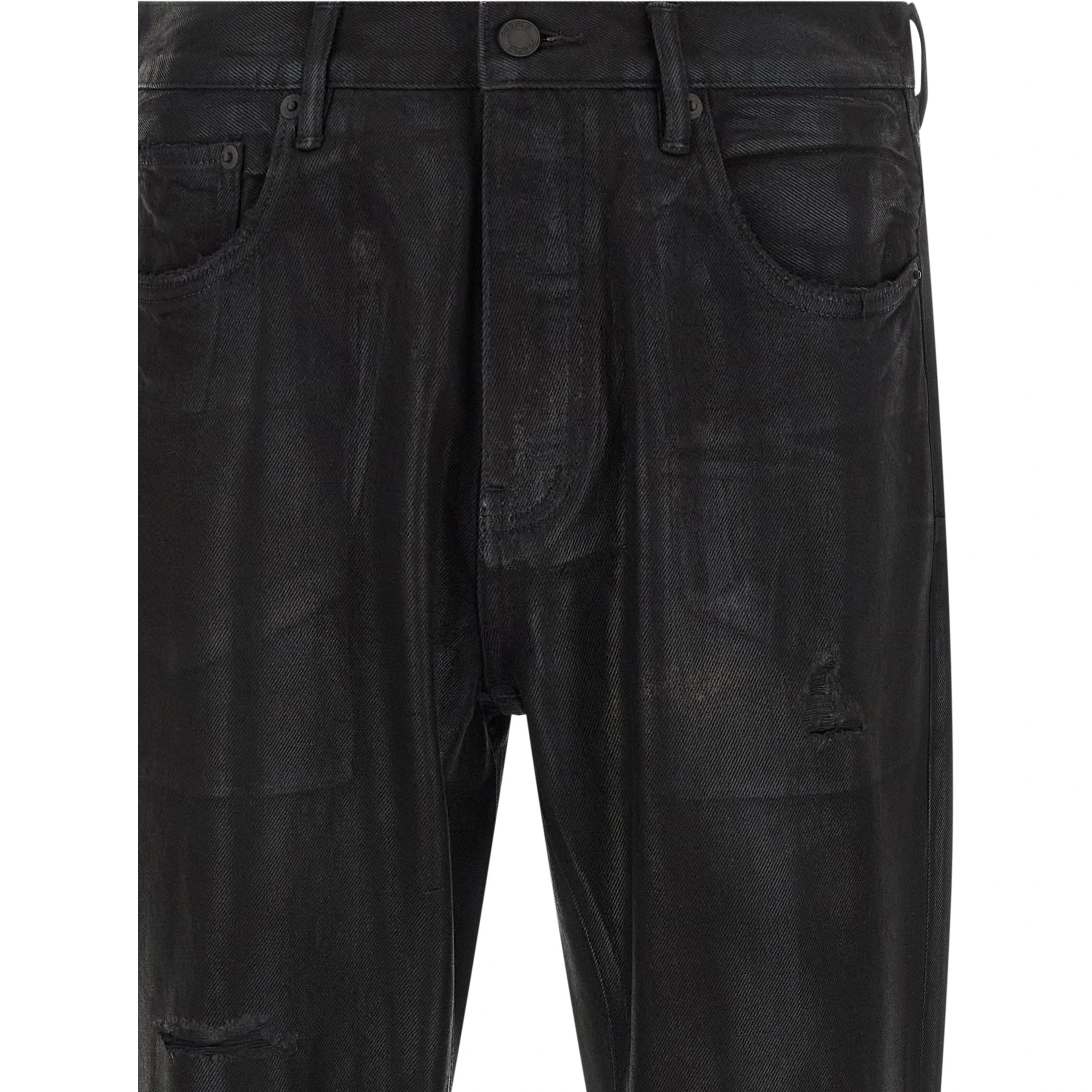 Black Cotton Flared Jeans