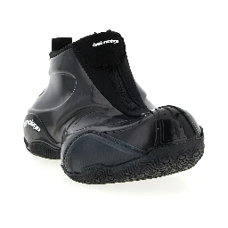 Black Polyester Athletic Sneakers
