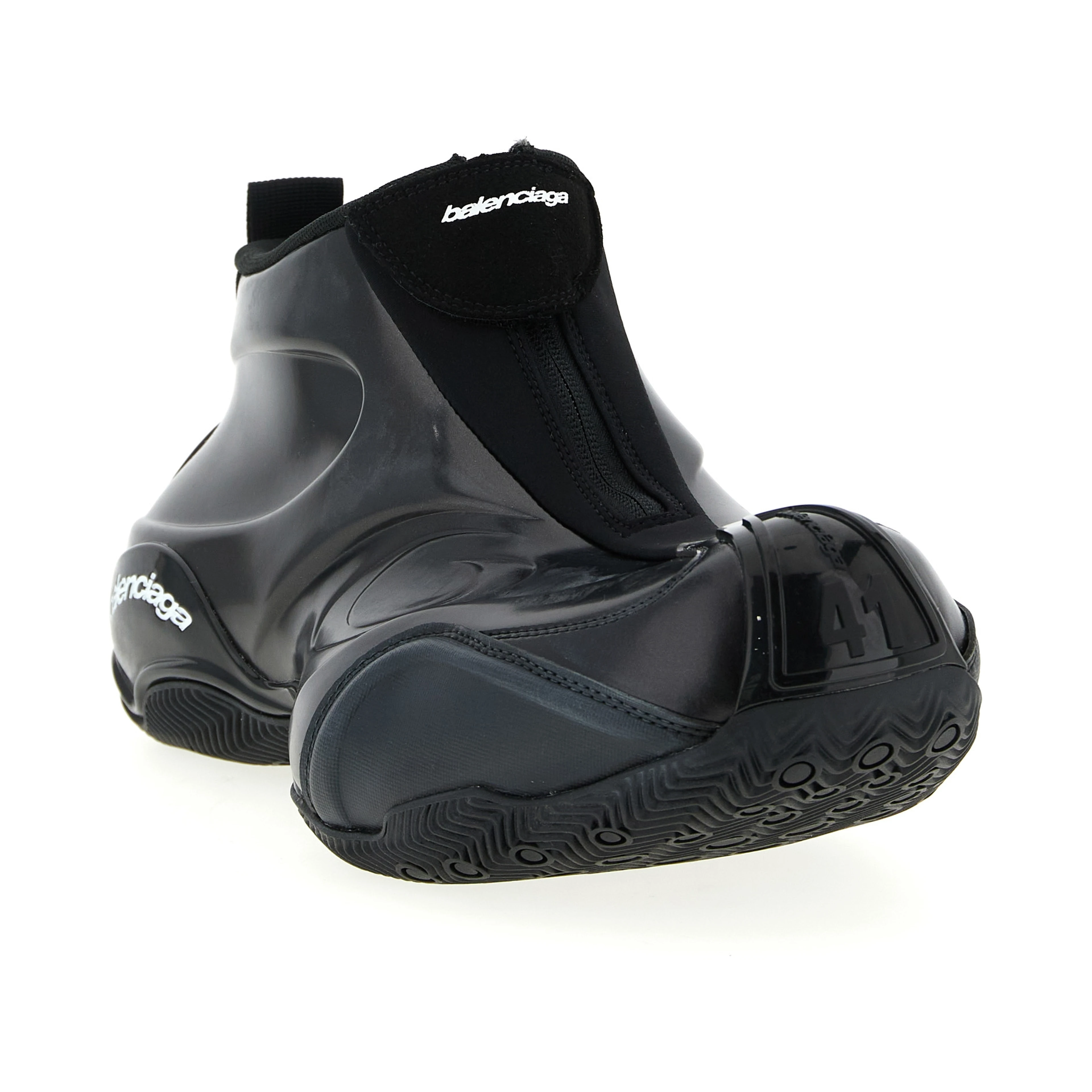 Black Polyester Athletic Sneakers