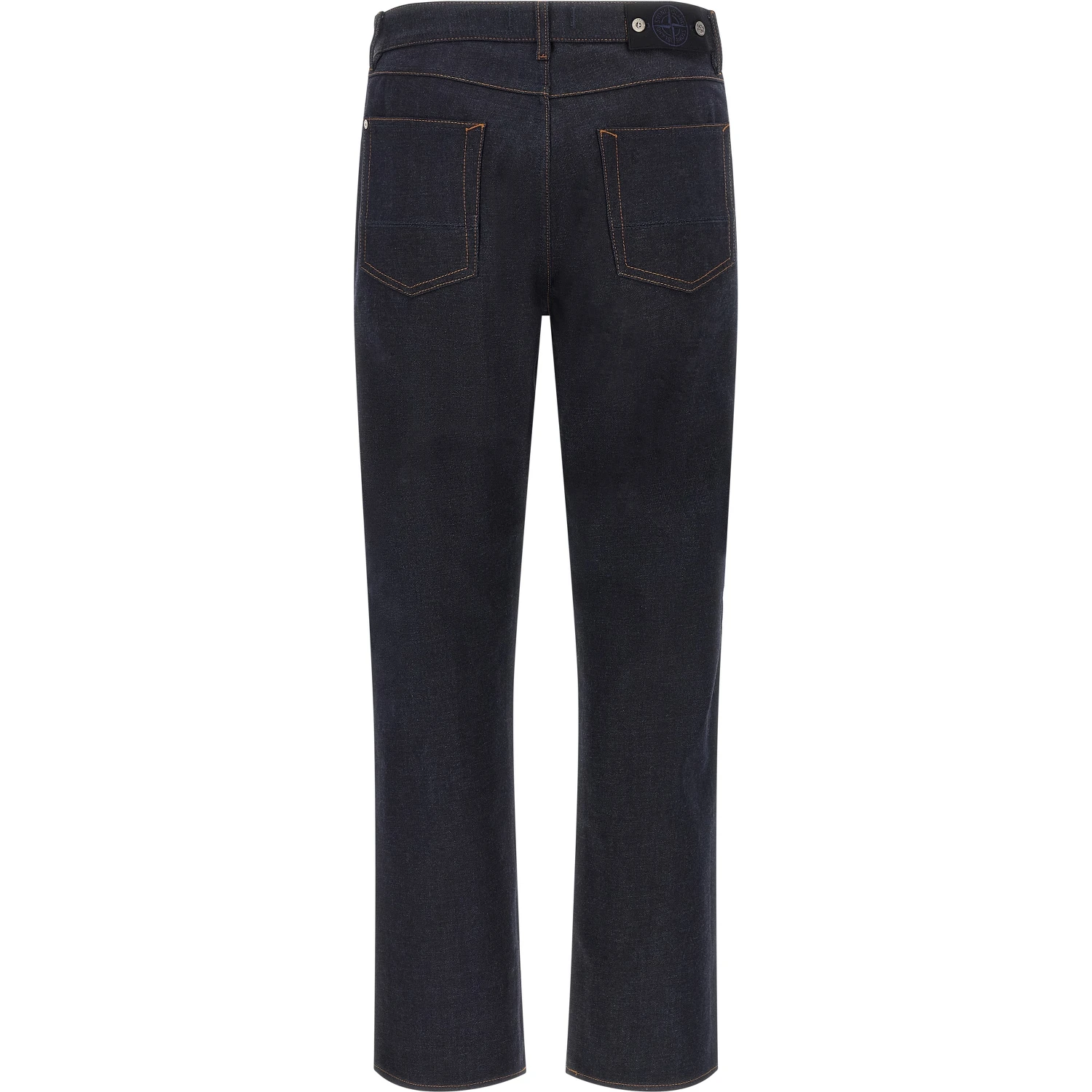 Blue Cotton Straight-Leg Jeans