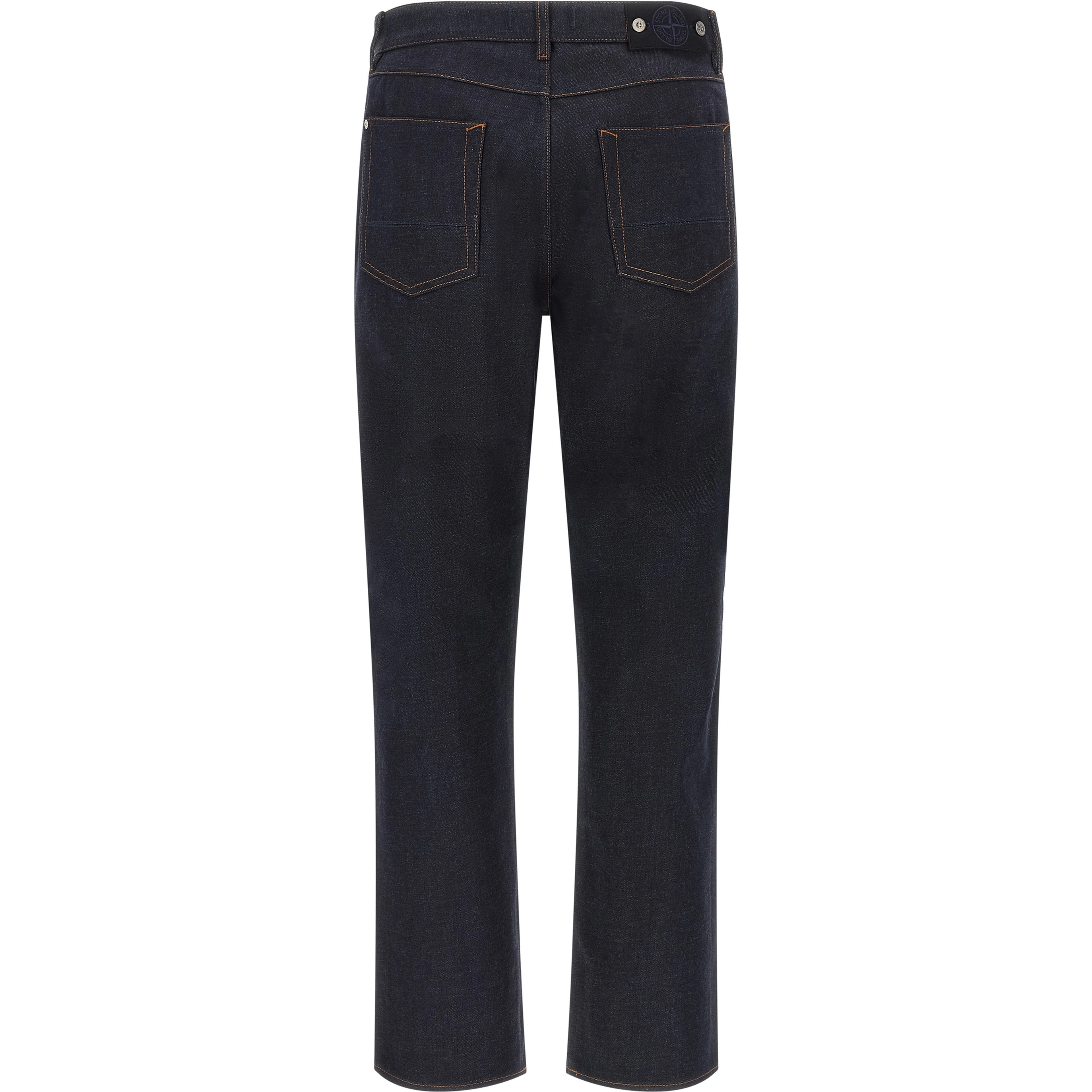Blue Cotton Straight-Leg Jeans