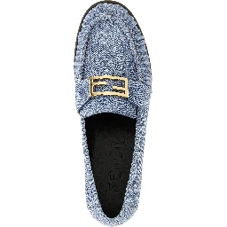 Blue Calfskin Slip-On Loafers