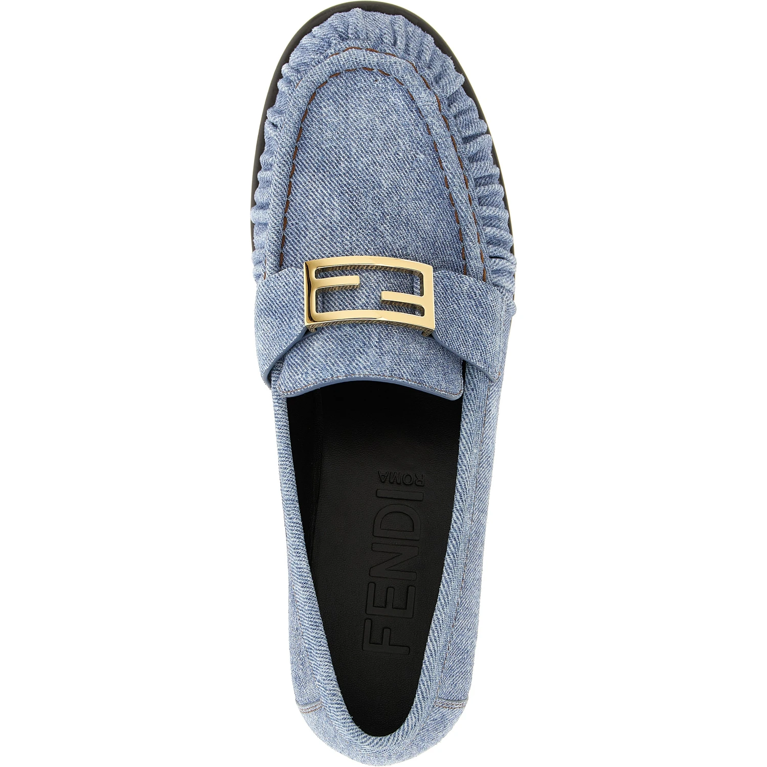 Blue Calfskin Slip-On Loafers