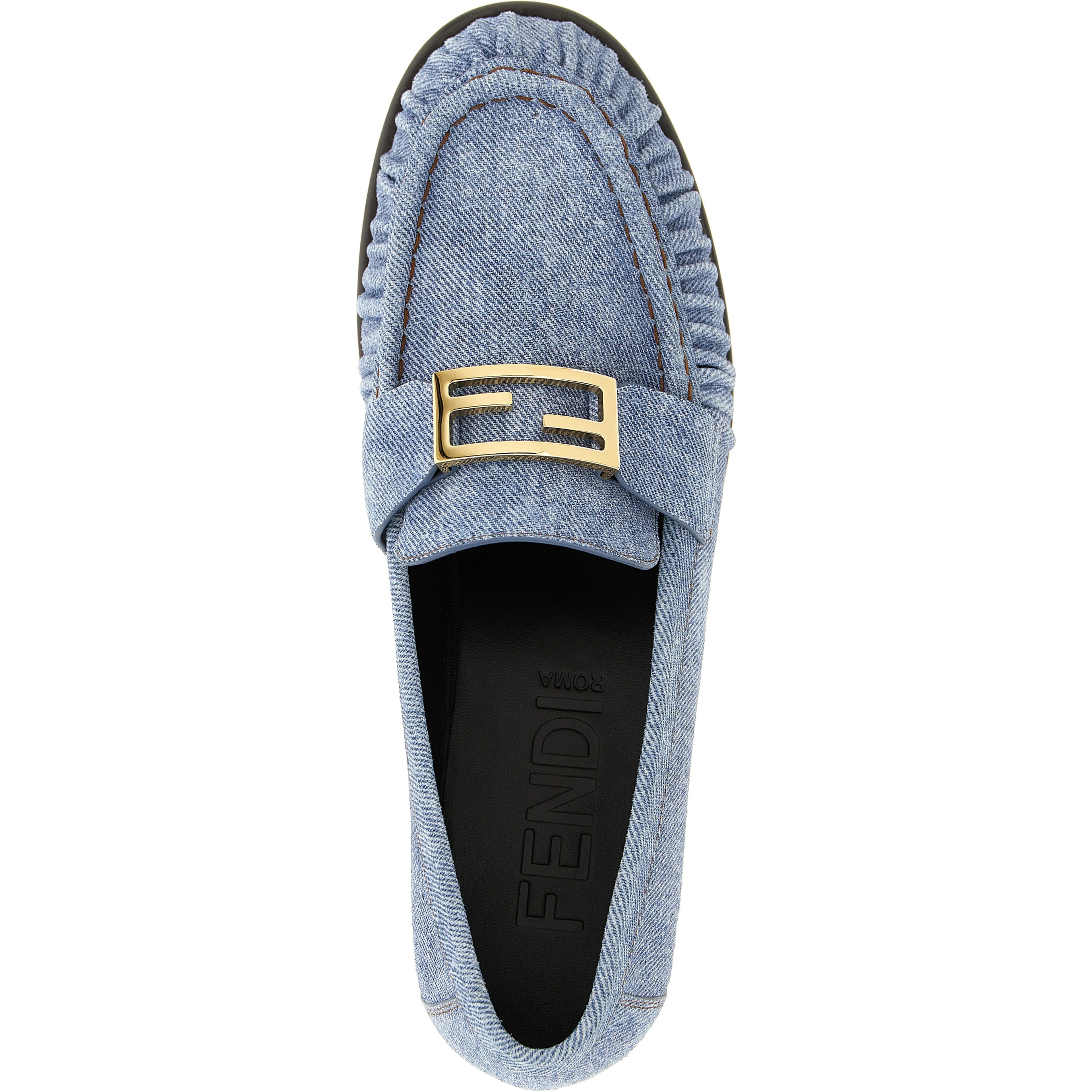 Blue Calfskin Slip-On Loafers
