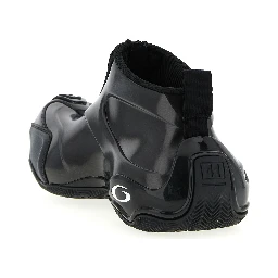 Black Polyester Athletic Sneakers