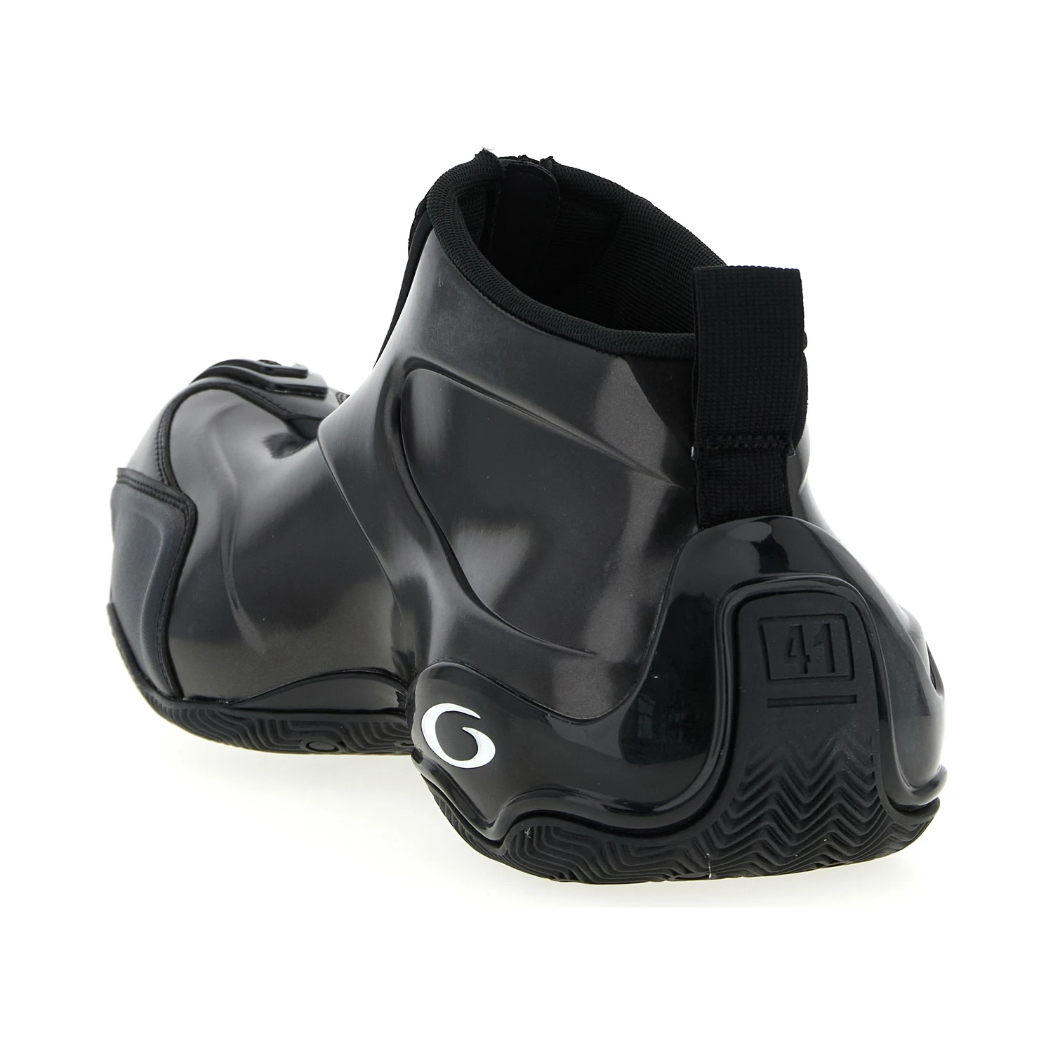 Black Polyester Athletic Sneakers