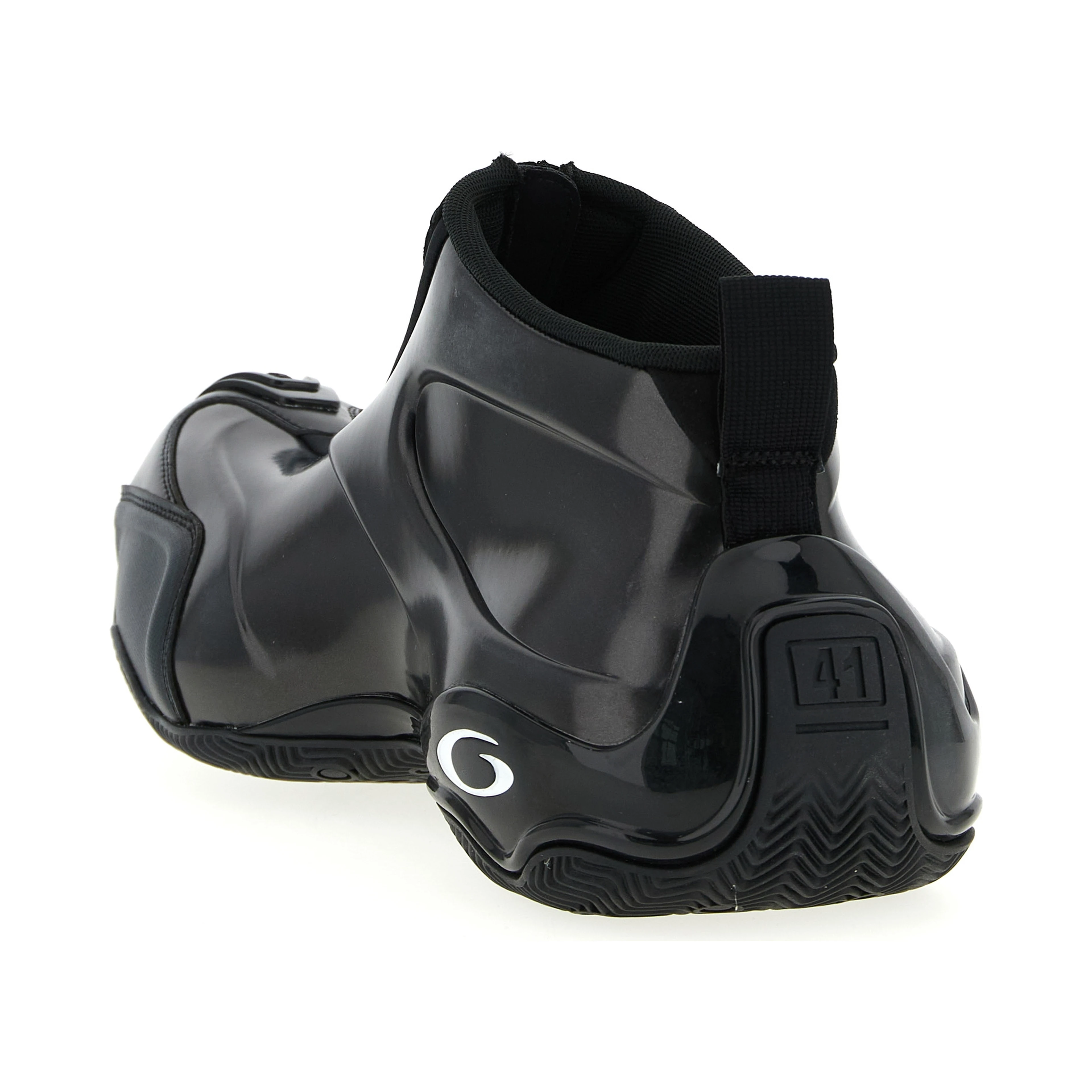 Black Polyester Athletic Sneakers