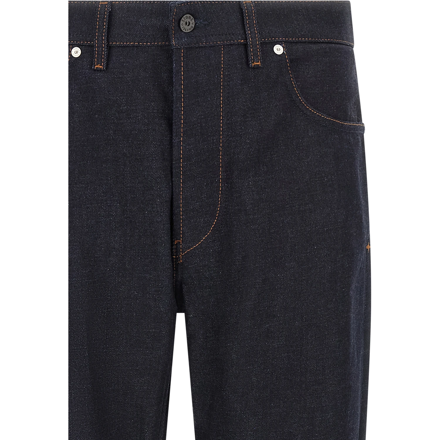 Blue Cotton Straight-Leg Jeans