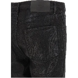 Black Cotton Flared Jeans