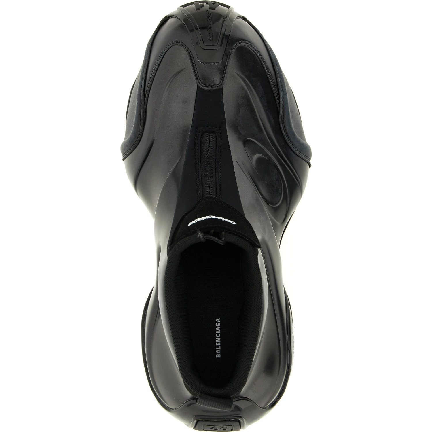 Black Polyester Athletic Sneakers