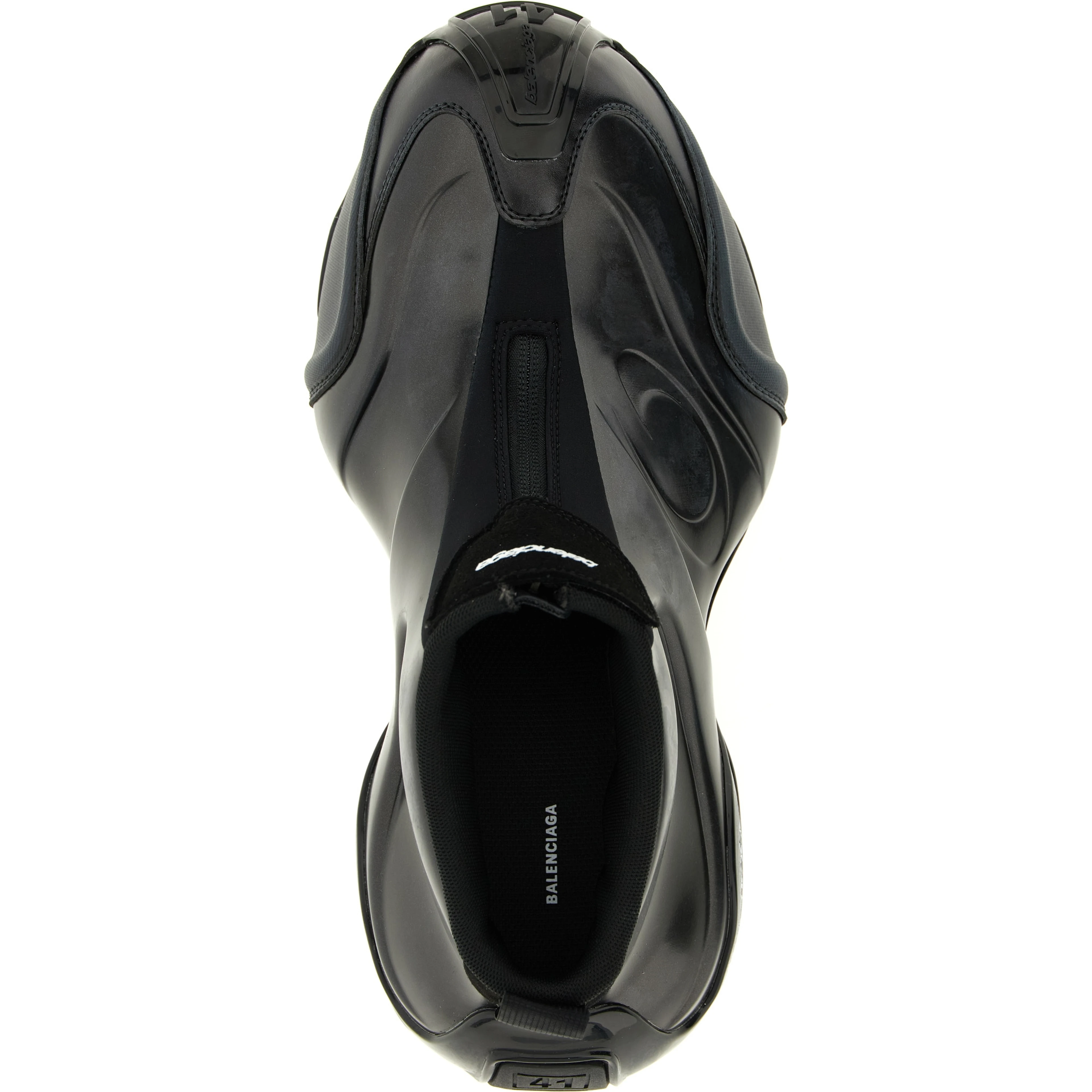 Black Polyester Athletic Sneakers