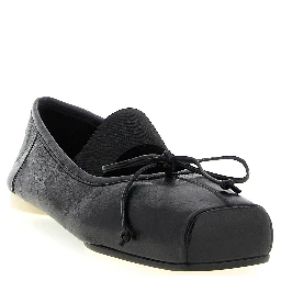 Black Calfskin Ballet Flats