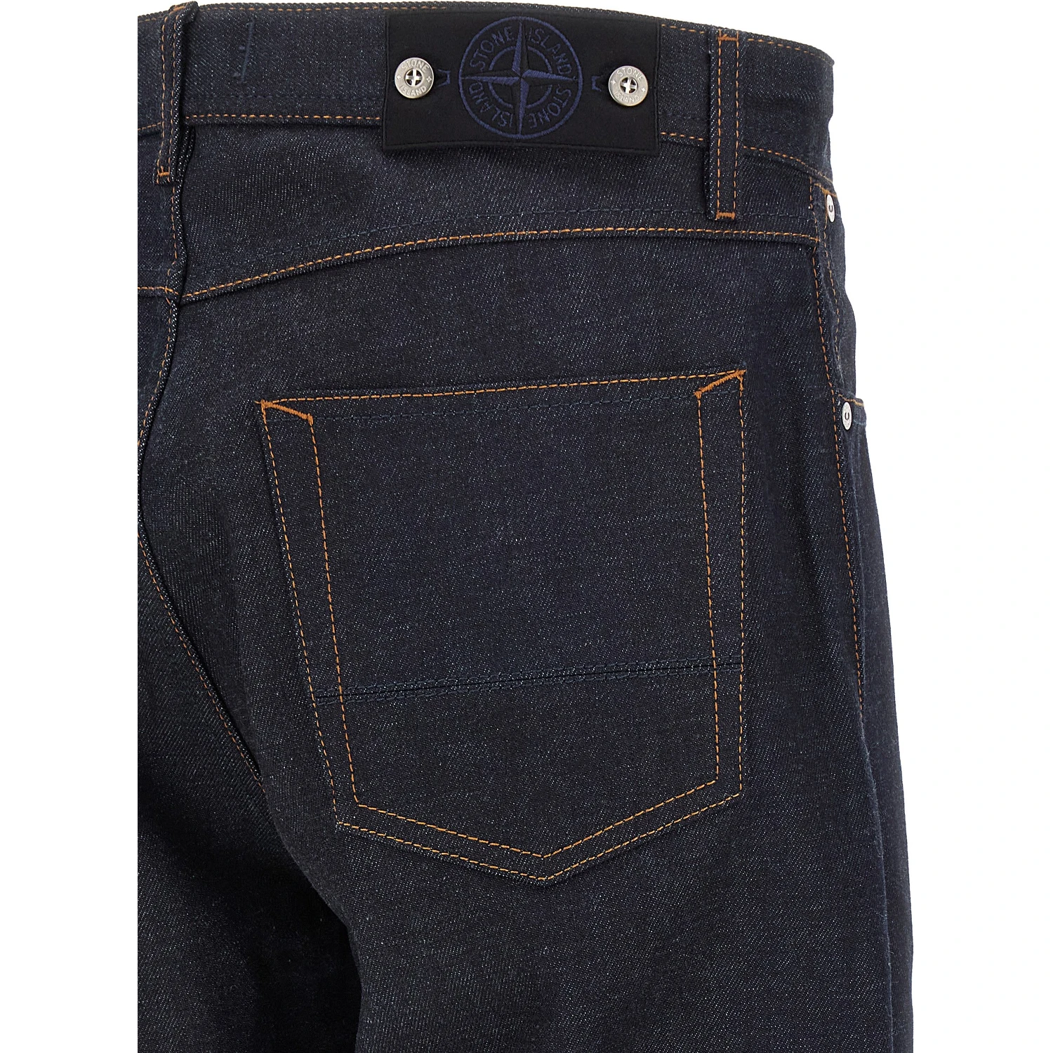 Blue Cotton Straight-Leg Jeans