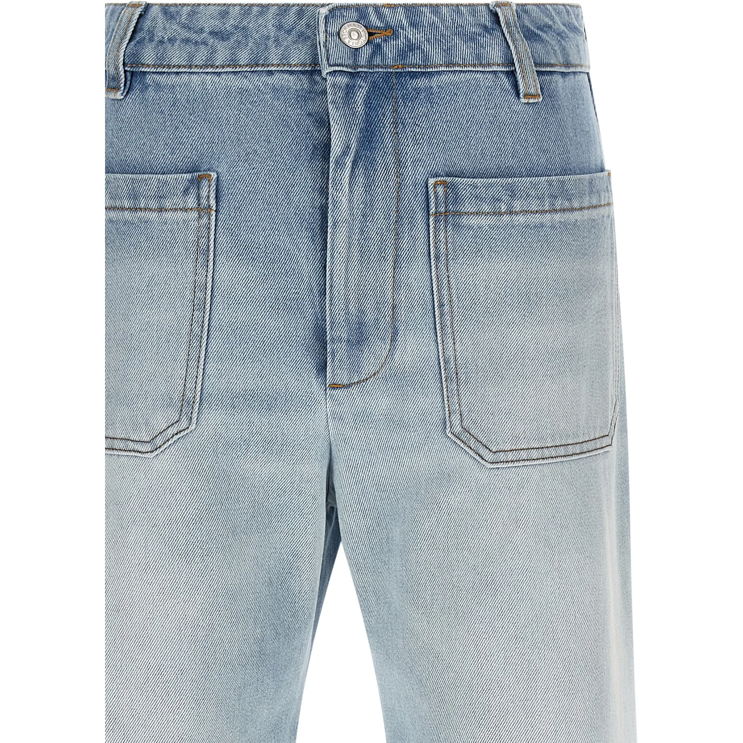 Blue Cotton Flared Jeans