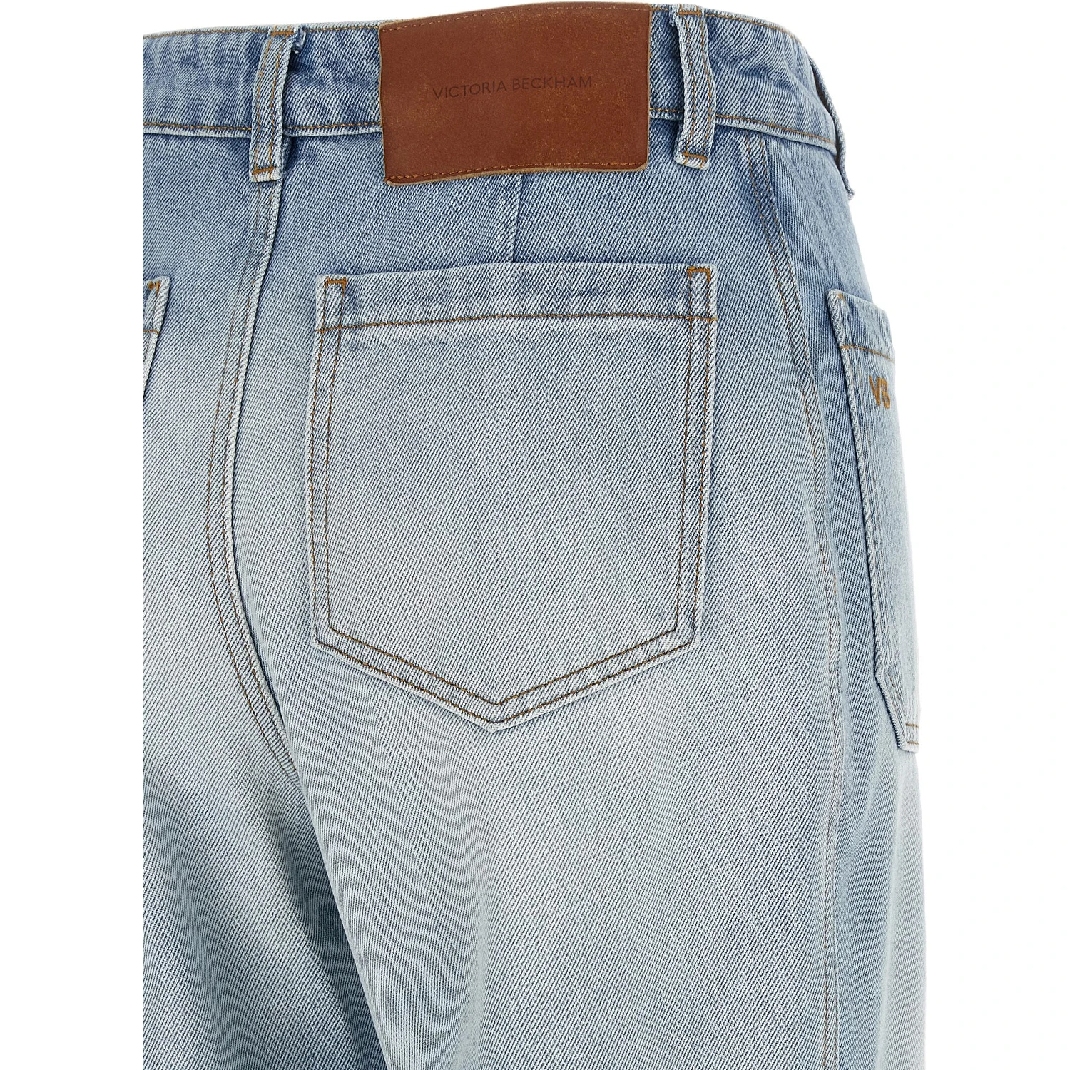 Blue Cotton Flared Jeans